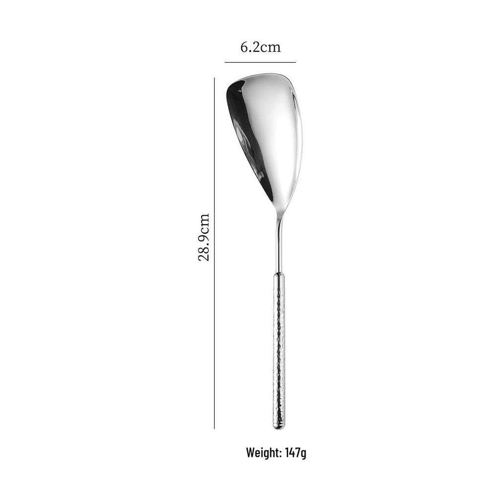 Набор столовых приборов с круглым бриллиантом: Нож для стейка из нержавеющей стали 304, Вилка, Ложка, Лопатка, Половник, Шумовка, Лопатка для жарки.