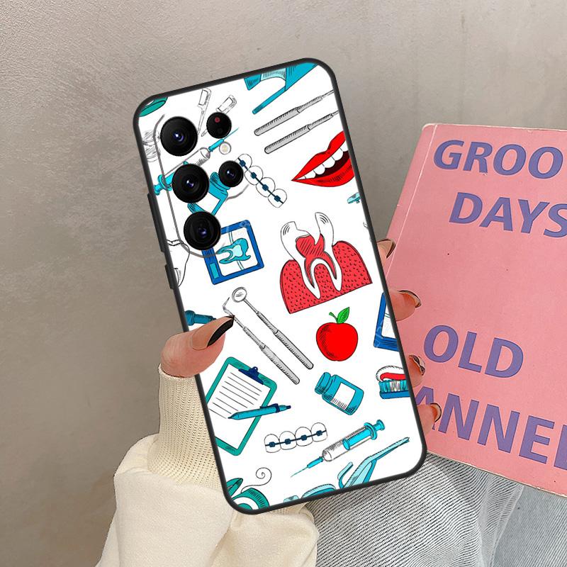Чехол для Samsung Galaxy S25 Ultra S20 S21 S22 S23 S24 Ultra S9 S10 Plus S25 FE с рисунком стоматолога, зуба, зубного гигиениста