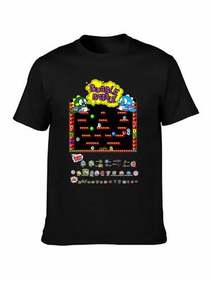 Футболка с изображением видеоигры Bubble Bobble для мужчин Топы Мужские футболки Повседневный стиль Футболка
