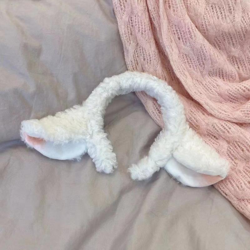 Плюшевые повязки на голову с головой ягненка, пушистые мультяшные ушки животных, обруч для волос, пушистые милые аксессуары для волос, костюм для вечеринки, реквизит для фото