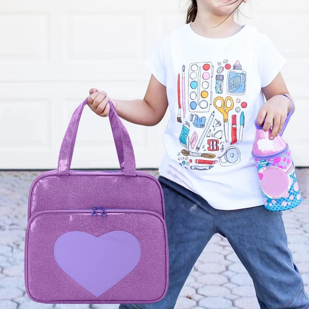 LoDrid Doll Storage Bag, Purple with 6 Clear Pockets, Easy Carry (Fits LOL OMG and More)