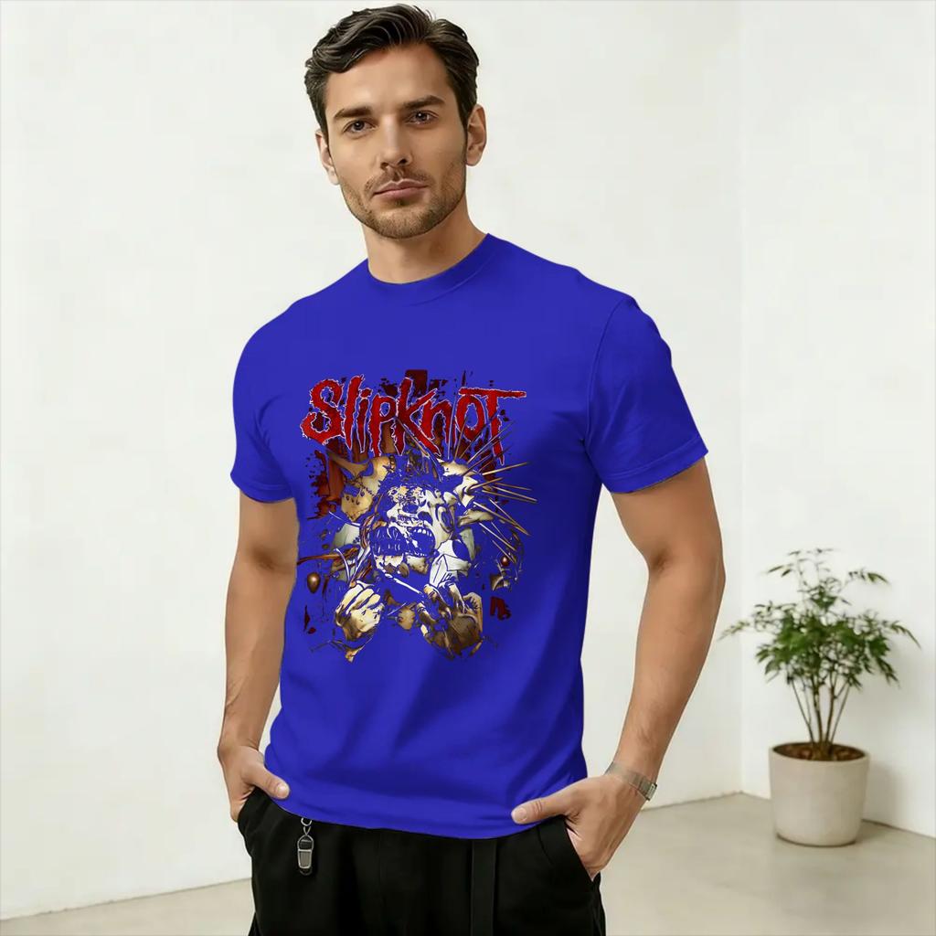 SSlipknoted Band T Shirt Unisex Pure Cotton Amazing TShirt Round Collar Tee Shirt Short Sleeve Clothes Plus Size