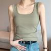 Stylish Elegance Fashion Female Casual Vest H237 Spring and Summer Wide Shoulder Vest Women Big U Neck Bottom Inner Small Vest Women Sleeveless Canvas
