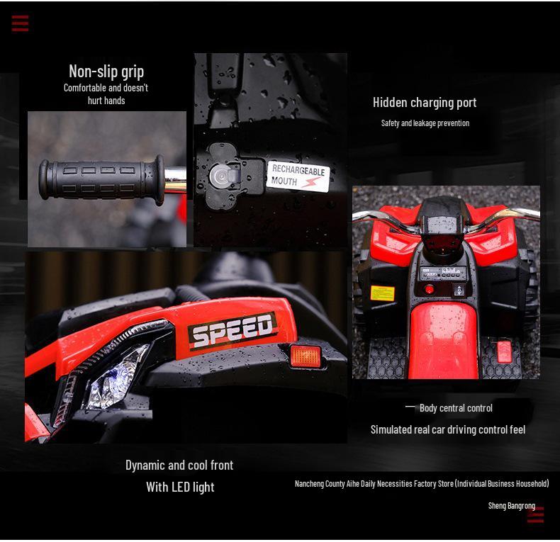 Cross-Border Kids' Electric Beach Car: Four-Wheel Ride-On Toy with Rechargeable Battery