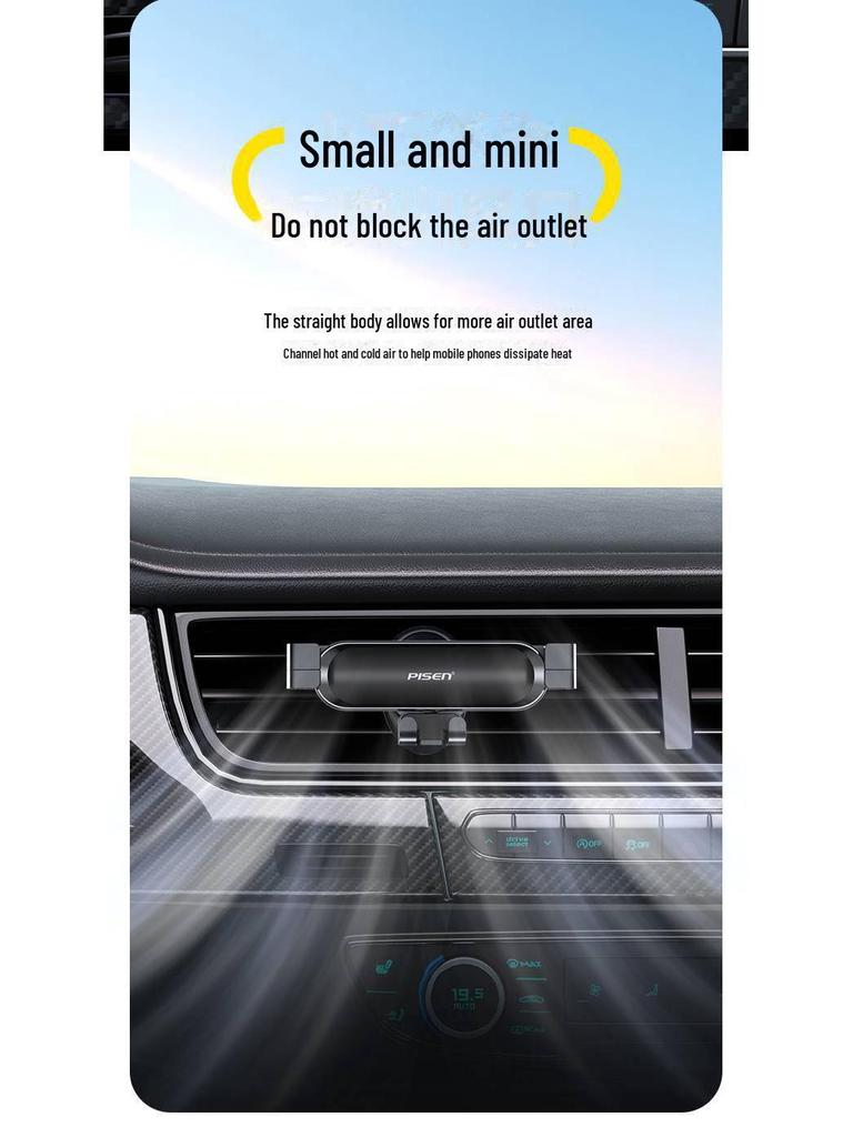 PISEN Мини Автомобильный Держатель для Телефона - Крепление на Воздуховод, Конструкция с Одинарным Крючком