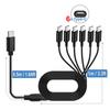 6-в-1 USB C PD разветвитель Кабель Multi USB C на Type C Male Зарядный шнур для 15 Pro / Android телефона Планшета Switch и других