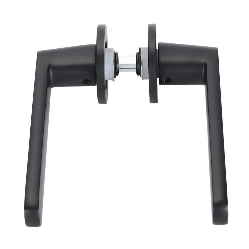 Silent Door Handle Set with Installation Parts Split Type Pure Copper Core Door Entry Locks for Indoor Bedroom Black