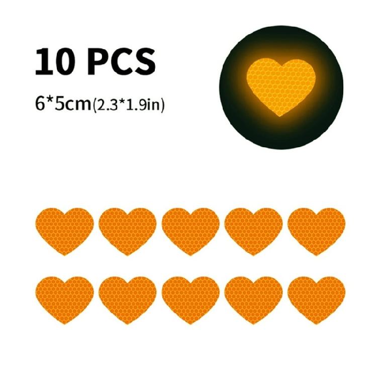 Универсальные Водонепроницаемые Светоотражающие Наклейки Сердце для Автомобиля 10 ШТ Наклейки Для Внешнего Декорирования Покрытие Царапин Универсал