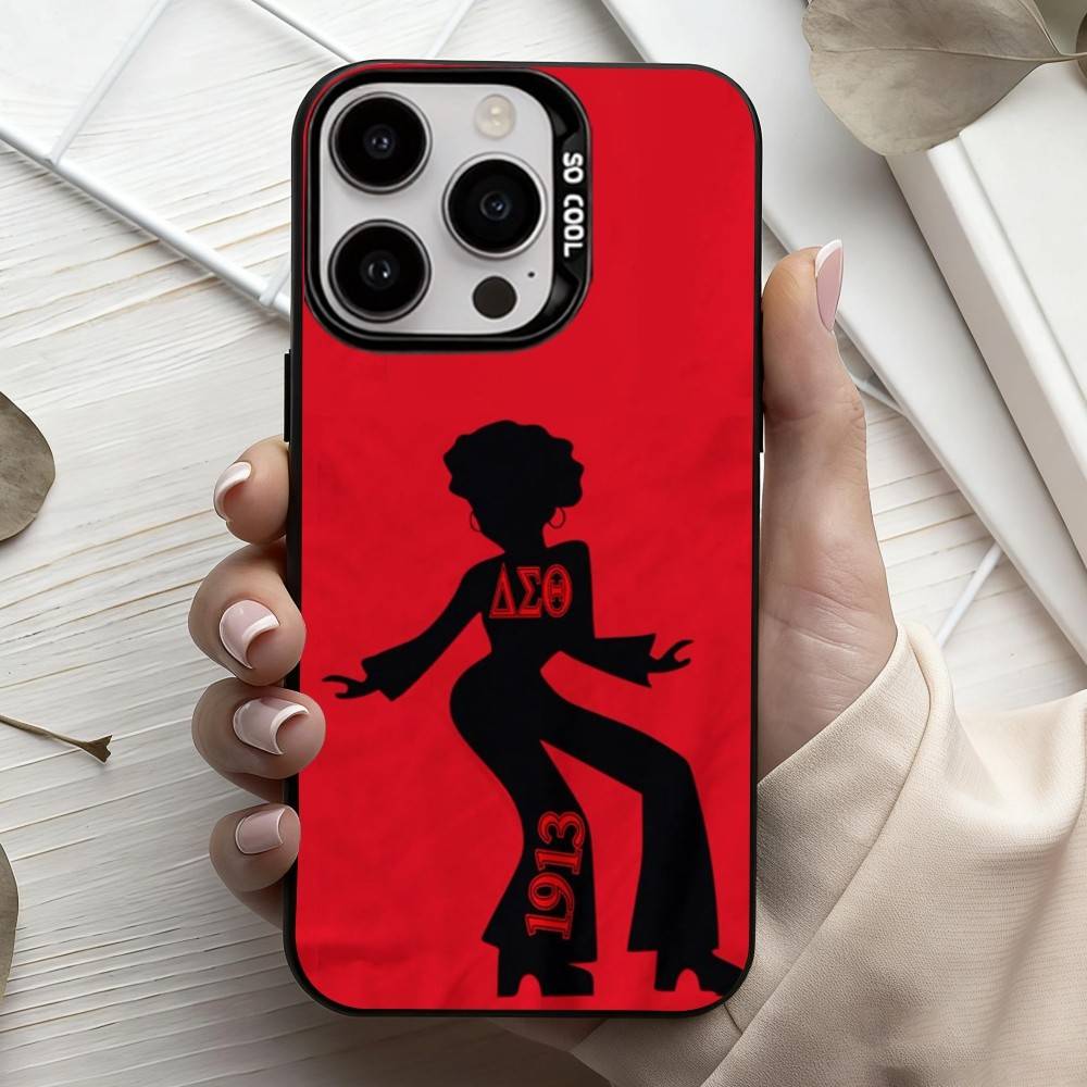 D-Дельта S-Сигма T-Тета-А Чехол для телефона для iPhone17,16,15,14,13,12,11 Plus,Pro Max Черный Конфетный серебристый чехол для телефона