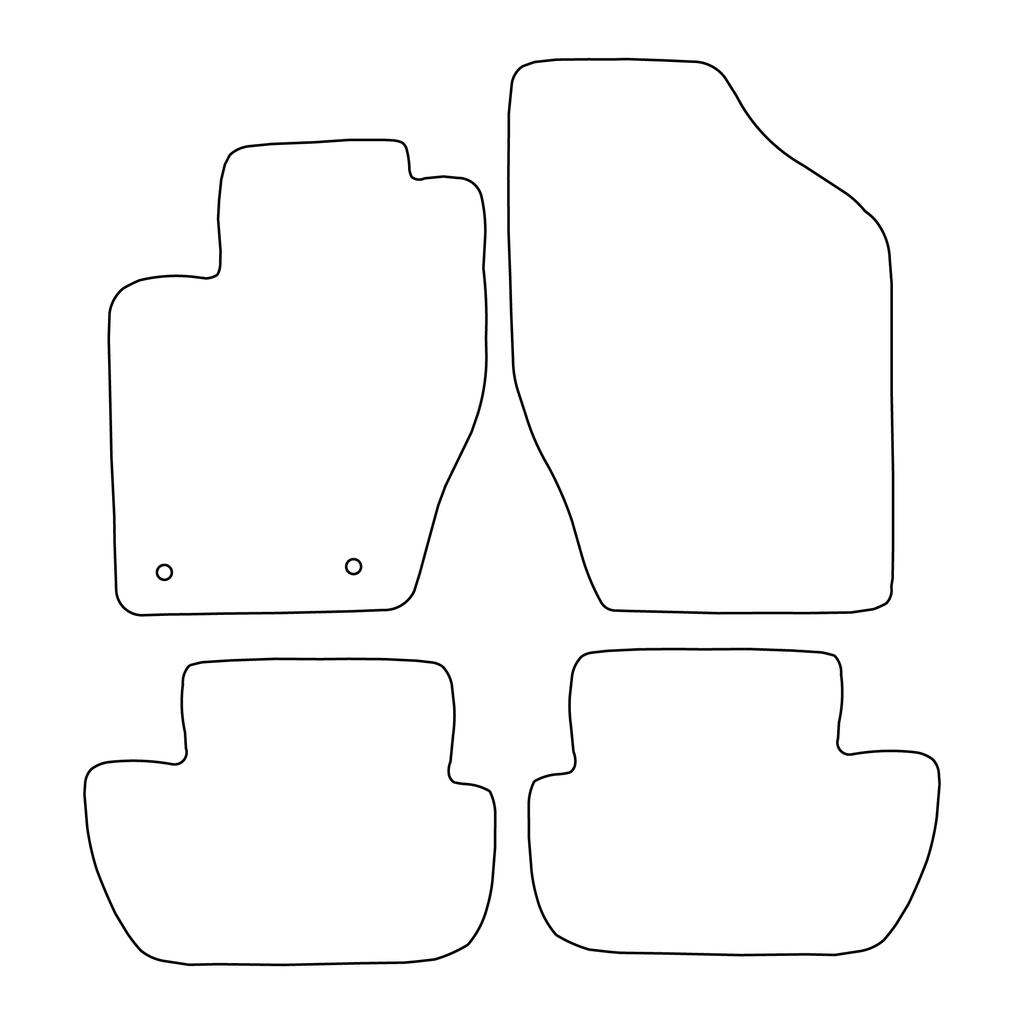 [Blm]Pe004 Black - Set Of Velour Floor Mats To Fit Peugeot 307 2001-2008 - Black Trim
