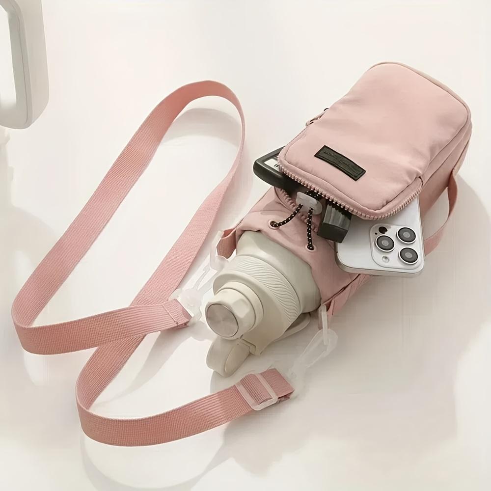 Унисекс сумка-кроссбоди для бутылки с водой со съемным термодержателем для стакана и ремешком, рюкзак для гидратации для активного отдыха без помощи рук, совместимый со смартфонами и камерами