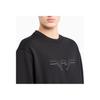 Emporio Armani Свитшот мужской с вышитым логотипом, однотонный, с круглым вырезом, длинным рукавом, SS24, цвет черный, 3D1M75-1JWPZ-0999