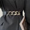 Gold Chain Belt Elastic Silver Metal Waist Belts for Women High Quality Stretch Cummerbunds Ladies Coat Waistband