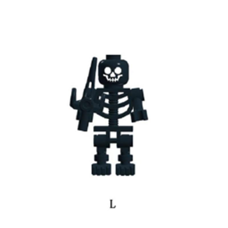 MOC Medieval Military Skeleton Corps Series Soldiers Army Building Block Weapons Spear Sword Accessories Brick Kids Toys Gift