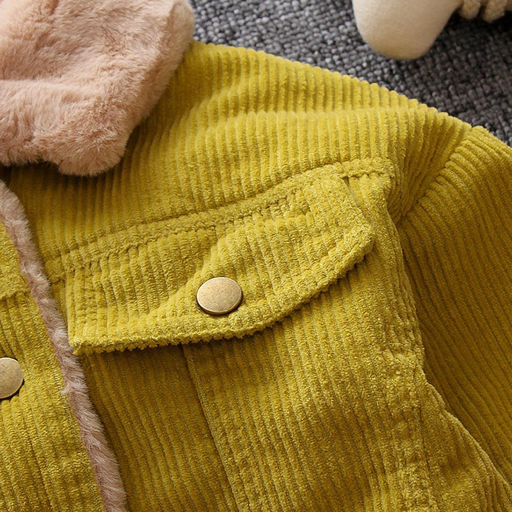 Corduroy Lapel Jacket Warm Cotton Coats Kids Boy Jacket Coat Outerwear Corduroy Coat for Boys Girls