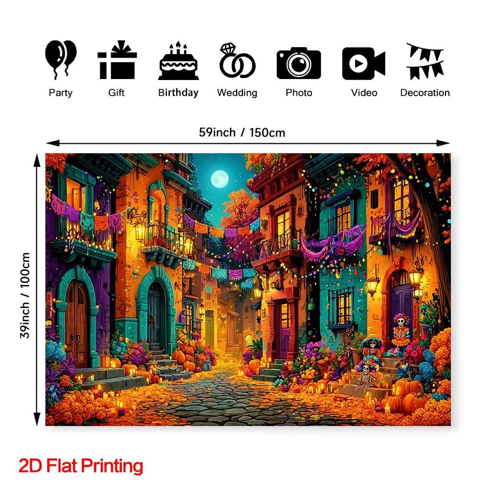 Photographic backdrop (2D flat surface) - 1 piece in package. Street backdrop for funeral festival photography.zyc