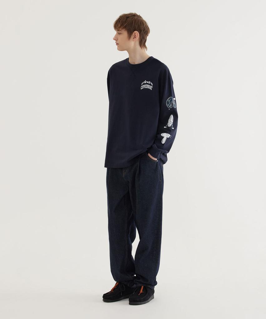 COVERNAT Wave Graphic Long Sleeve Dark Navy