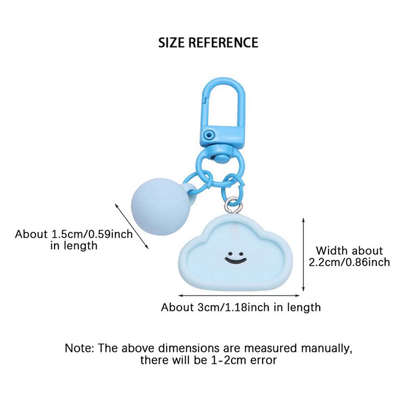 Cute Smiling Face Resin Keychain Heart Flower Cloud Bag Pendant DIY Accessories Candy Color Key Chains Decoration Jewelry