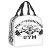 Powerhouse Gym Logo Изолированные сумки для обеда для работы, школы, бодибилдинга, фитнеса, портативный термохолодильник, бенто-бокс для женщин и детей