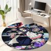 Classic Japanese-style cartoon Demon Slayer round rug, home soft decorative anti-slip yoga mat and chair mat, outdoor floor mat carpet K18