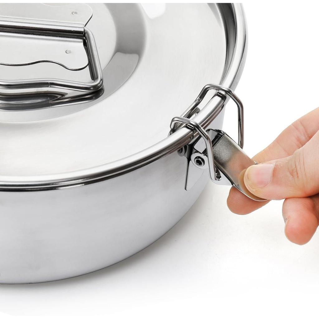 18/8 Stainless Steel Flan Mold, 65 Oz Flan Pan with Lid and Handle, Flanera Flan Maker Mold Compatible with 6 Quart Instant Pot