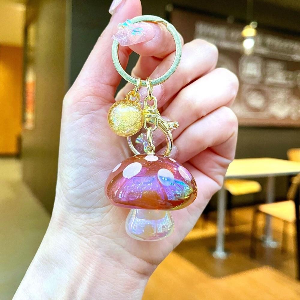 Acrylic Mushroom Keychain Ornaments Bag Hanging Pendant Cute Mushroom Pendant Backpack Charm