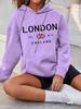 Яркий лондонский принт с капюшоном на шнурке, модные толстовки с карманом-кенгуру, повседневные, с длинным рукавом, мягкий флис, женская одежда унисекс