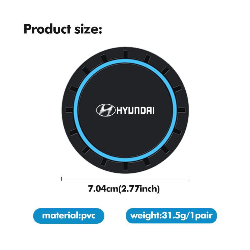 2pcs Car Water Cup Holder Anti Slip Insert Silicone Coaster Pad For Hyundai GDi N Line i10 Azera Genesis G70 G80 G90 Accent R4