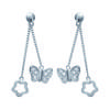 [B9842] - Silver Earrings 'Papillons Jumeaux' Silver White (rhodium-plated) - 30x10 Mm