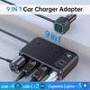 128W Car Charger Adapter 9 Port 4 USBQuick Charging PD 30W/QC 3.0 12V/24V DC Car Phone Charger for Huawei Xiaomi Samsung