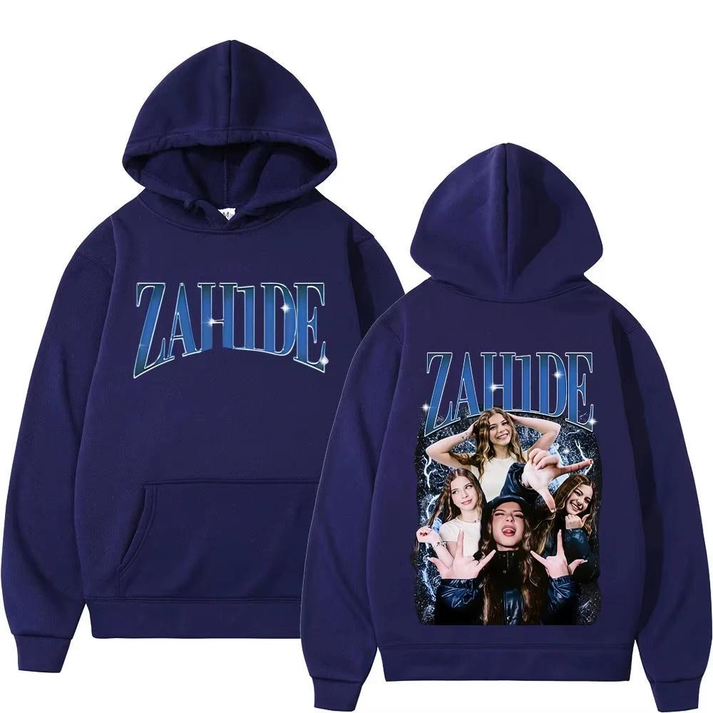2025 Zahide Merch Двусторонние Худи Мужские Женские Мода Хип-Хоп Пуловер Повседневные Флисовые Оверсайз Винтажная Эстетика