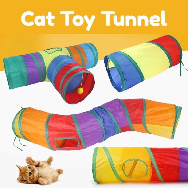 Кошачий туннель Складной Игрушки для кошек и домашних животных Котенок Дрессировка питомца Интерактивный Веселый Игрушка Туннель Скука Подходит для Щенка Котенка Кролика Игровой Туннель Трубка Декор