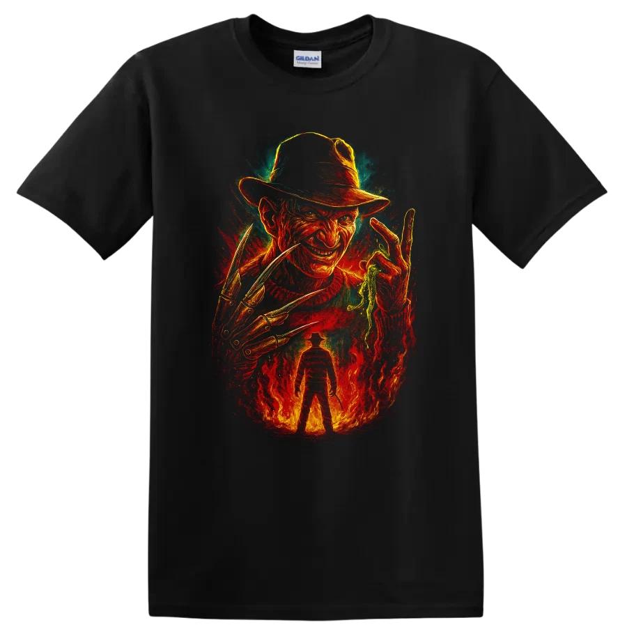 Horror Slasher Nightmare Clown Mask T Shirt Killer Horror Movie Tee