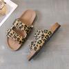Leopard Women Slippers Open Toe Beach Sandals Summer Platform Flats Slingback Shoes 2024 Walking Casual Flip Flops Femme Slides