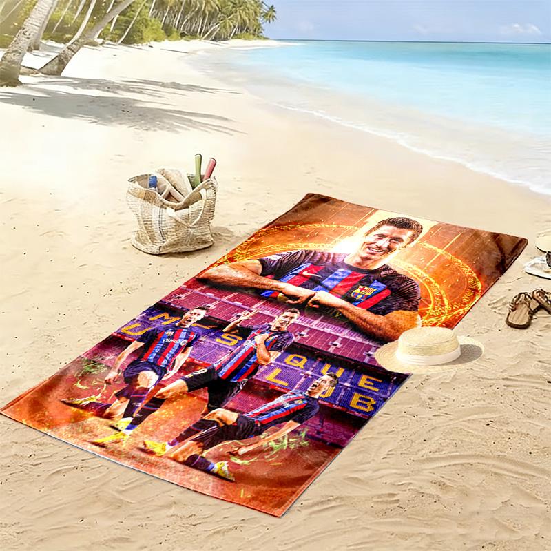 Goal Celebration Artistic Soccer Moment Beach Towel Portable For Travel Soft Seaside Outdoor Pool Towel Absorbent Bath Towel