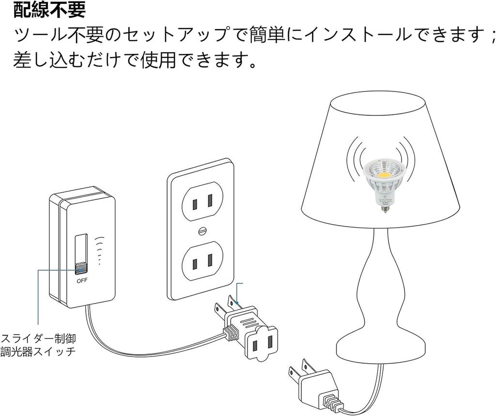 Aiwode Table Lamp Dimmer Dimmable Incandescent and Halogen Full Range Slide Cord Length PSE Certified Pack of Switch, LED/CFL Light, Bulbs, Control,