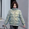 Зимняя свободная куртка с хлопковым наполнителем, не требующая стирки, блестящая пуховая короткая женская хлопковая куртка