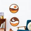2Pc Art Installations Retro Wooden Ornament Bohemia Wooden Wall Stickers Farmhouse Decoration Hollow Flower Wall Hanging