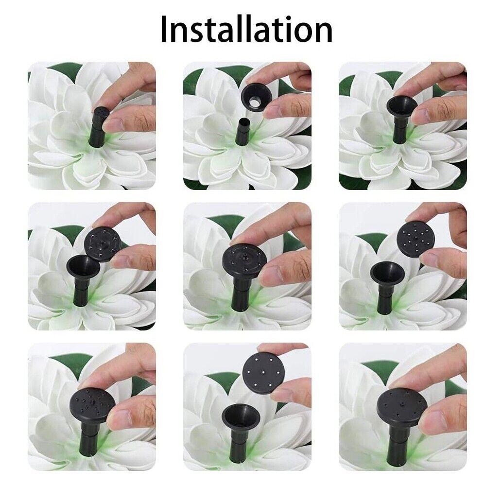 Комплект солнечной панели Lotus, солнечный фонтан, украшение для пруда, фонтан-водопад, уличная ванна для птиц, плавающий садовый фонтан на солнечной энергии