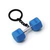 Mini Pvc Dumbbell Keychain Creative Fitness Equipment Car Key Ring Sports Key Holder Pendant Accessories Bag Charm