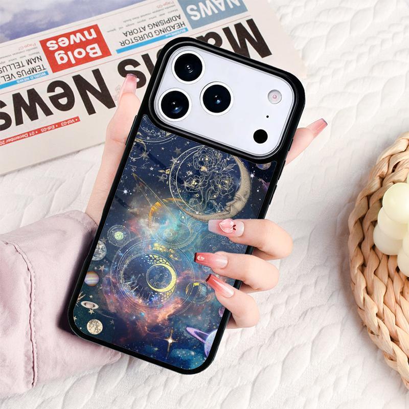 Чехол для телефона 'Космическая Планета Звезды Луна' для IPhone 17 16e 15 14 13 12 11 Pro Max Air Mini Мягкий Защитный Чехол