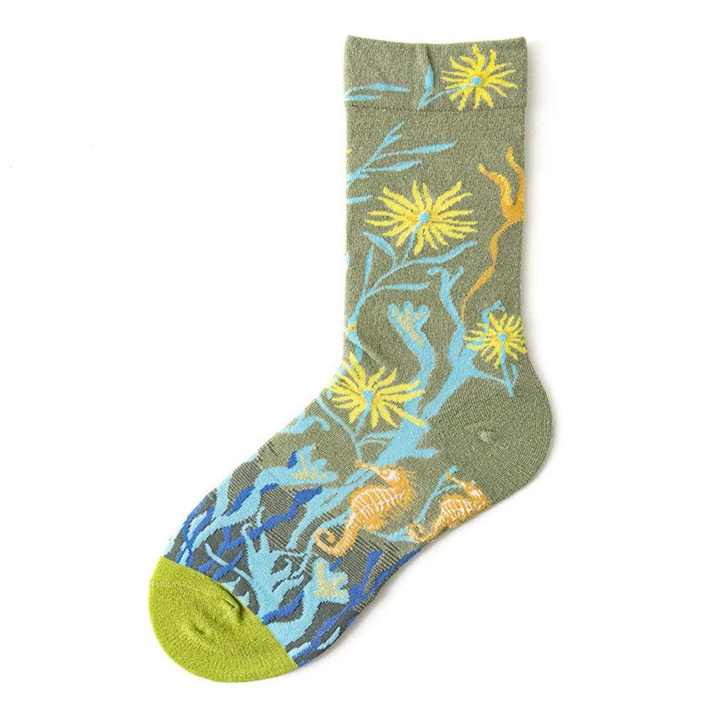 Красочные Мультяшные Креативные Модные Носки с Граффити в виде Лозы Новинка Мужские Женские Зимние Теплые Удобные Хлопковые Sokken Дропшиппинг