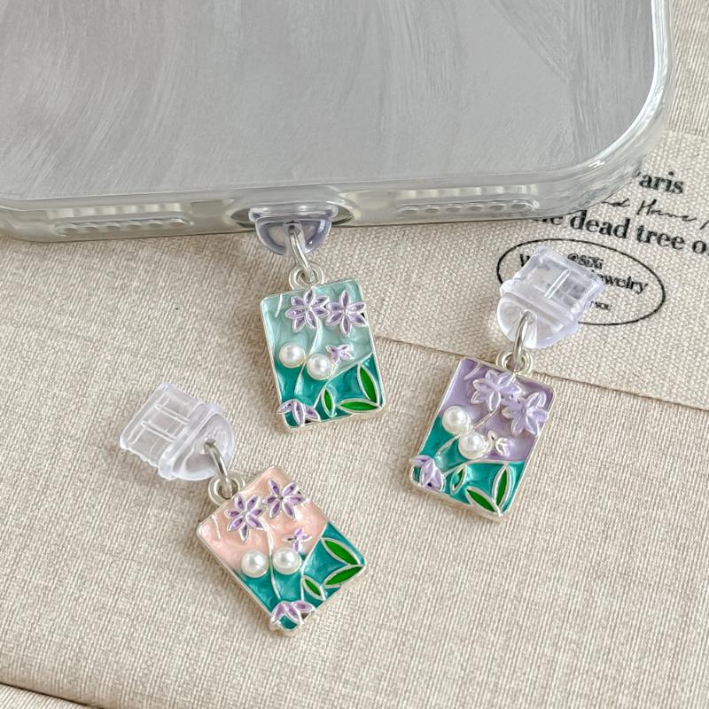 Unique Moon Butterfly Phone Dust Plugs Rhinestone Enamel Craft Charging Port Protection Decor for Phone Accessory Lovers Girls