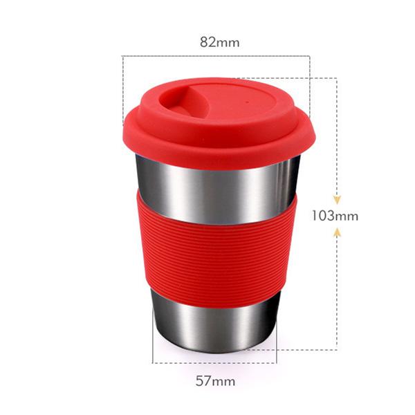 304 нержавеющая сталь кофейная кружка с силиконовыми крышками портативная кружка для воды, напитков, чая, молока, пива, антиожоговая дорожная посуда для напитков 350 мл