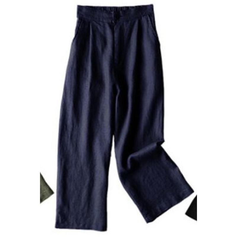 Summer New Solid Casual Wide Leg Pants for Women Fashion Cotton and Linen Loose Pants Woman High Waist Elegant Simple Women Trousers 24711