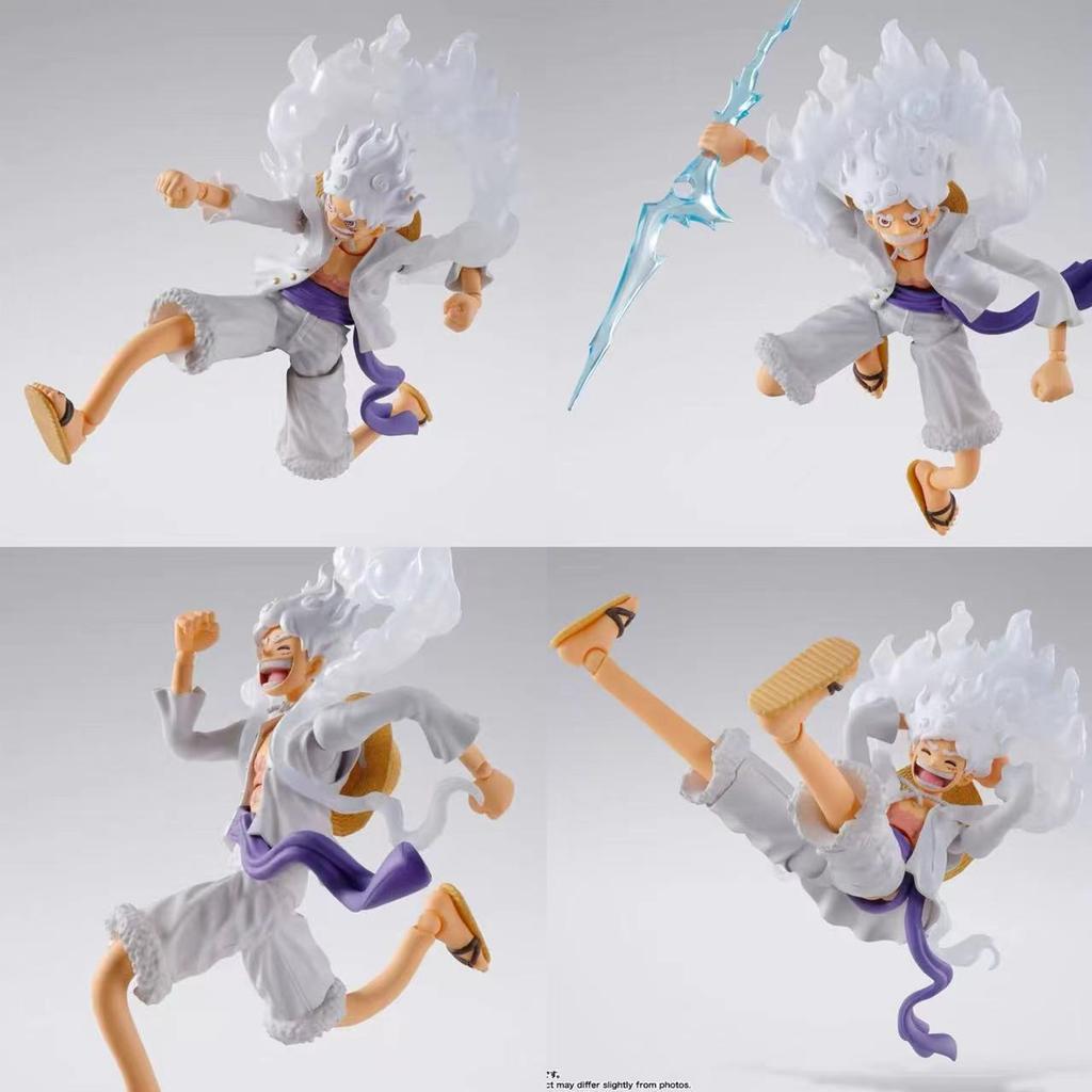SHF One Piece Gear 5 Луффи Ника Фигурка Модель Игрушка с Несколькими Лицами Аксессуары Многосуставная