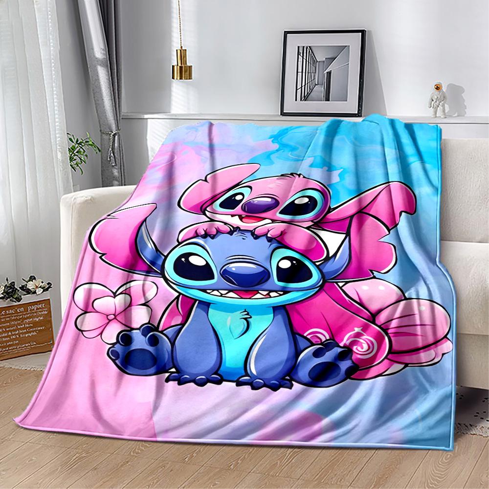 Stitch Angel Blanket Warmthful Decor Suitable for Couch Chair Seaside for All Occasions Playful Design Perfect Gift for Relatives and Friends