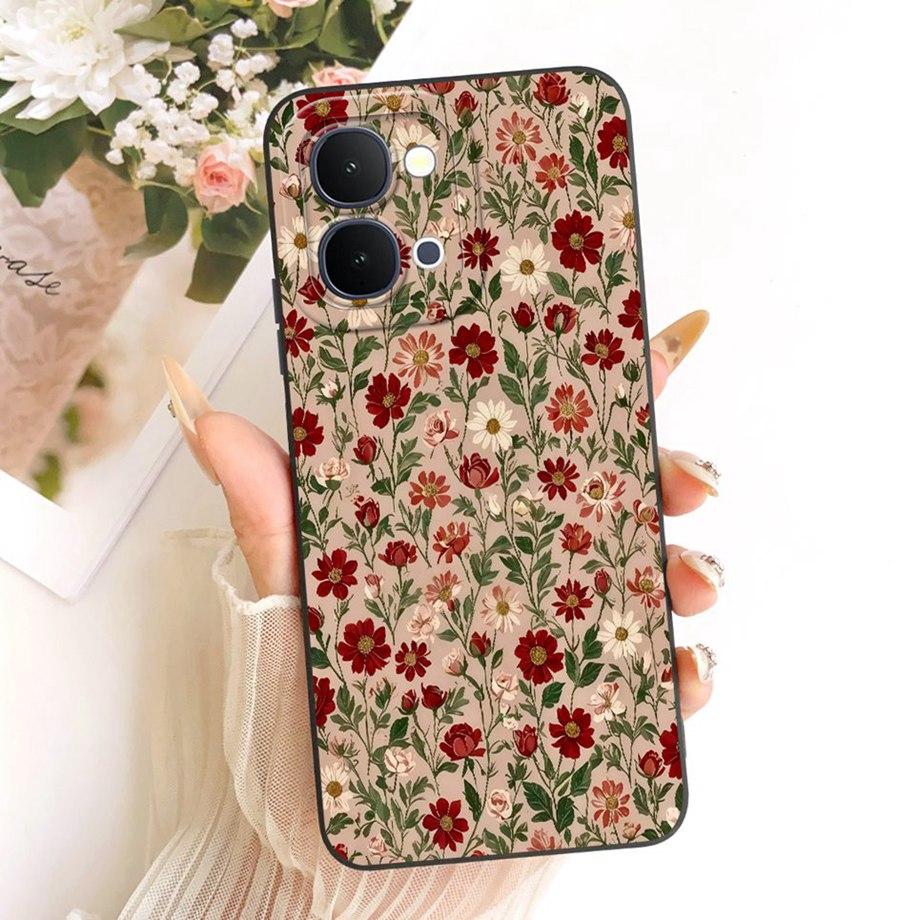 Для Vivo Y31D 4G V2543 Vivo Y51 Pro 5G IQOO Z11X Y500i Чехол для телефона Цветочный Лунный Ночь Бант Узор Funda Мягкий Матовый Силиконовый Чехол