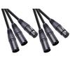 Swagell 2x Разветвитель XLR, 3-контактный female на двойной XLR male, Y-образный патч-кабель 50 см, Сбалансированный аудиоадаптер для микрофона