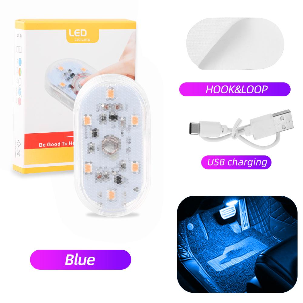 5V Автомобильный свет салона Finger Touch Sensor Switch Auto Roof Потолочная лампа для чтения USB Charge Светодиодные атмосферные огни Открытая дверь автомобиля Сигнальная лампа 6 цветов